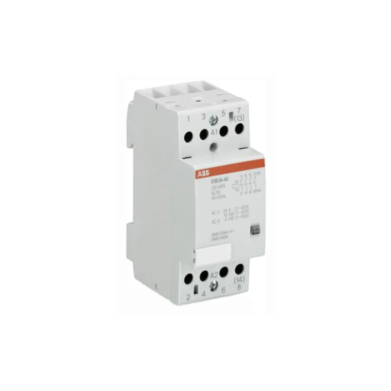 ABB ESB24-22 contactor module for precise motor control and power switching in industrial settings.