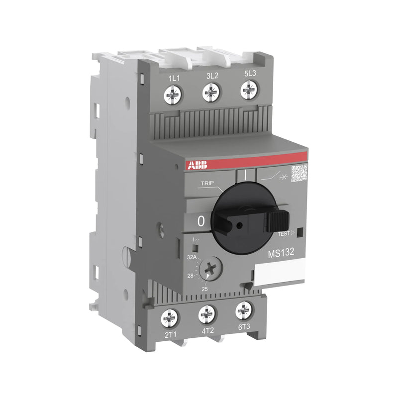 ABB MS132-32 breaker offers motor protection, averting overloads and enhancing reliability in industrial settings.