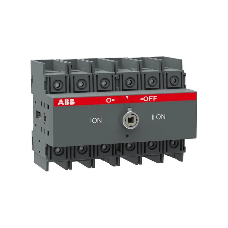 ABB OT100F3C switch-disconnector with 3-pole, front operation, and door mounting benefits, suited for industrial use.