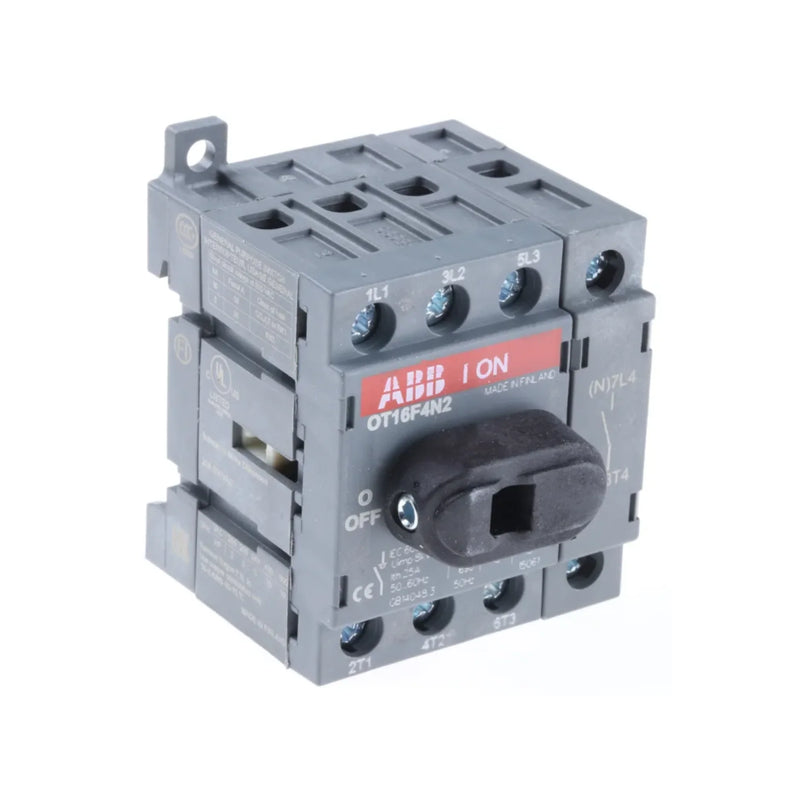 ABB OT16F4N2 switch-disconnector, 16A, 4-pole for industrial use.