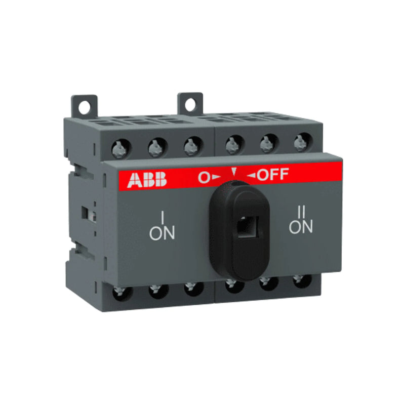 ABB switch disconnector with 3-pole, front control, door-mounted design, offering non-fusible, safe power disconnection.