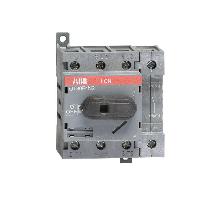 ABB OT80F4N2 switch-disconnector, 3-pole, front-operated, door-mounted, durable construction for industrial use