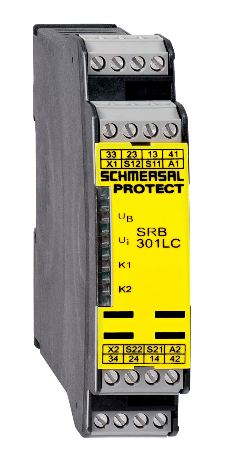 Compact Schmersal SRB 301LC-24V safety relay for industrial safety and reliable performance.