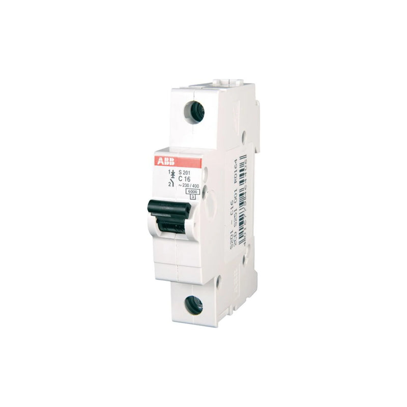 ABB S201-B6 miniature circuit breaker protects electrical systems in various applications.