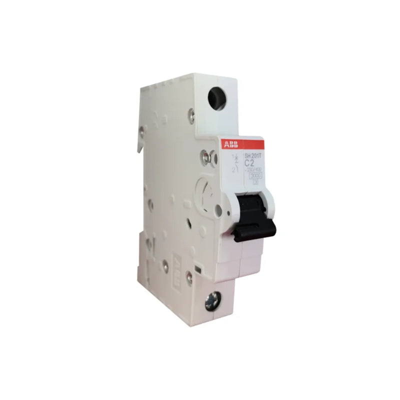 ABB S201-C2 MCB for secure low voltage protection in industrial, residential systems, 2A, 1-pole, IEC 60898-1 compliant