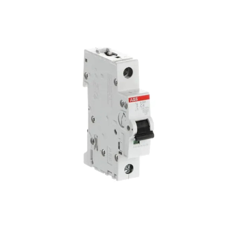 ABB S201-C4 4A 1-Pole Miniature Circuit Breaker with C curve for reliable applications in various installations.