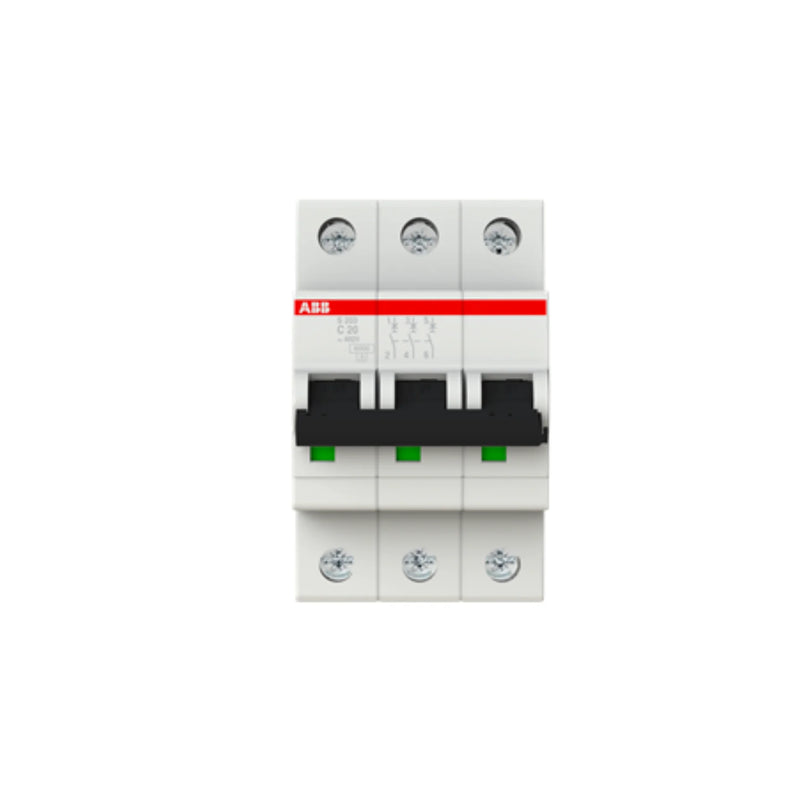 Compact and durable ABB S203-C20 miniature circuit breaker with high capacity engineered for reliable protection.