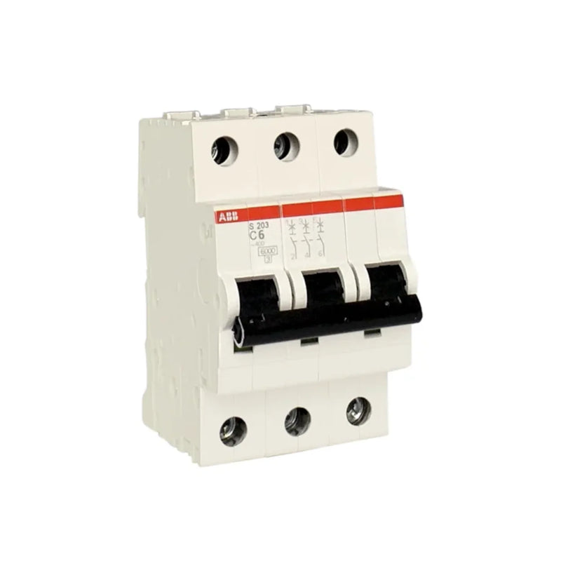 ABB S203-C6 circuit breaker, compact design, overload and short circuit protection, suitable for various applications
