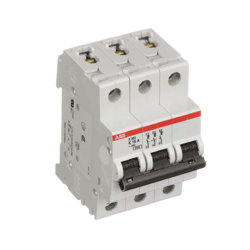Reliable protection with the ABB S203-K16 MCB for overloads and short circuits in diverse settings ensures dependable safety.