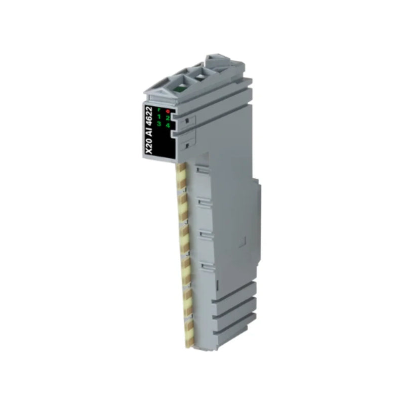 B&R X20AI4622 input module with 4 channels and 16-bit resolution for industrial voltage and current data capture.