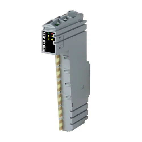 B&R X20AO4622 output module, 4 channels, 0–10V, 12-bit resolution. For control in B&R X20 systems.