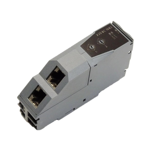 B&R X20BC1083 bus controller with 2-port hub, supporting two interface modules for automation systems.