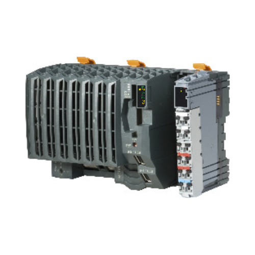 X20CP1585 PLC with Intel Atom 1 GHz, 256 MB DDR2 SDRAM, Ethernet, POWERLINK, USB, and expansion slot for industrial use.