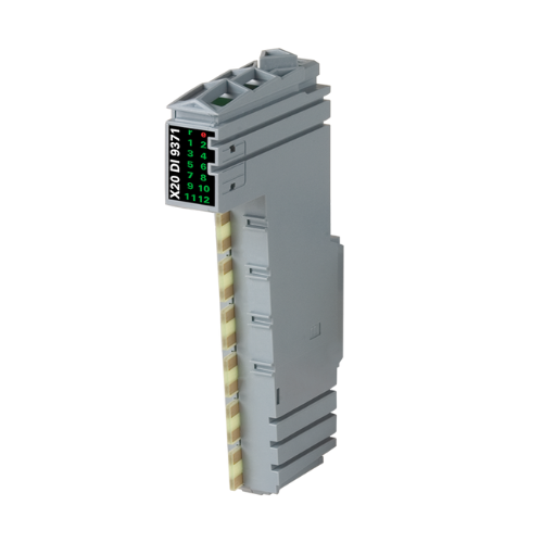 B&R X20DI9371 module, 12-channel, 24V DC input, 1-wire, DIN rail compatible, X20 series for automation.