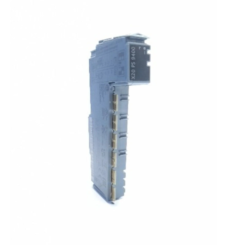 Compact B&R X20PS9400 24V DC power module for X20 series, DIN rail mount, max 10 A output, ideal for control systems.