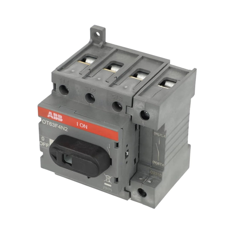ABB OT63F4N2 4-pole switch disconnector, 63A, 690V for industrial power systems.